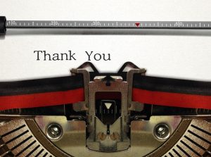 Typewriter Close Up with Thank You Word